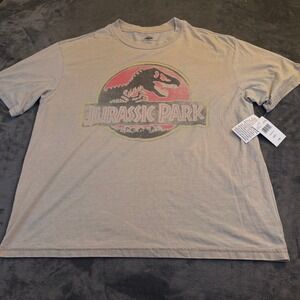 Jurassic Park T Shirt Mens Large Graphic Dinosaur Movie Tee Light Green NWT
